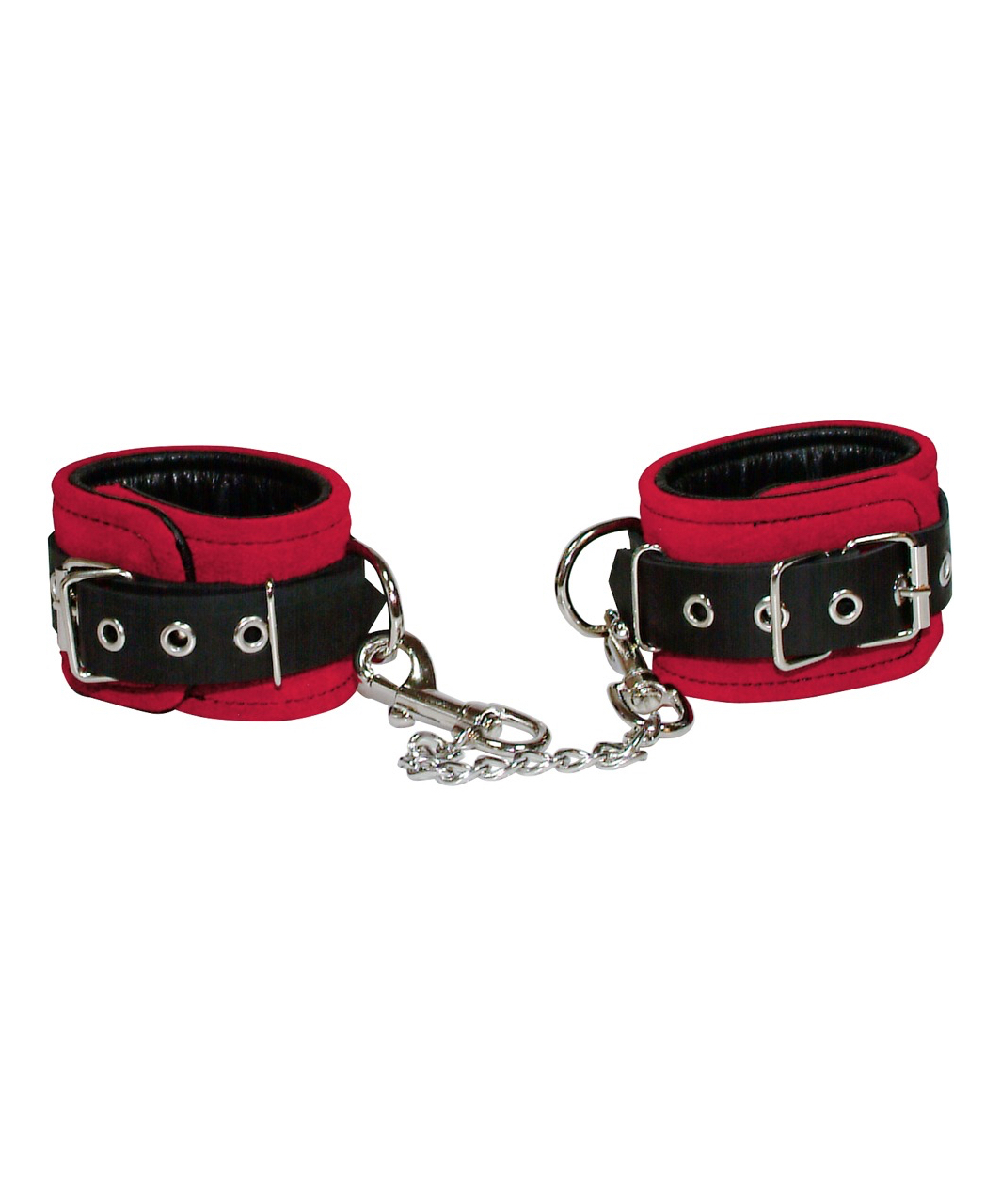 Zado red & black leather wrist cuffs