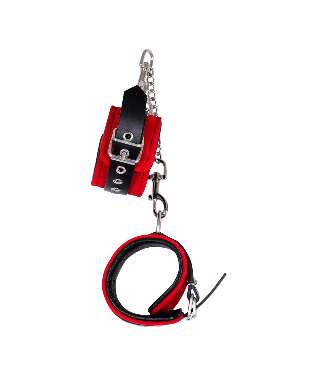 Zado red & black leather wrist cuffs