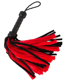 Zado leather flogger with red faux fur tails