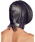 Zado double hood leather mask with zipper