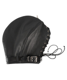 Zado double hood leather mask with zipper