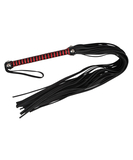 Zado leather whip with black & red weaved handle