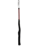 Zado leather whip with black & red weaved handle