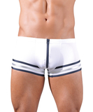 Svenjoyment white sailors-style trunks with zipper