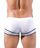 Svenjoyment white sailors-style trunks with zipper