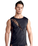 Svenjoyment black muscle shirt with lacing and mesh