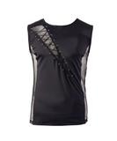 Svenjoyment black muscle shirt with lacing and mesh