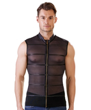 NEK black powernet muscle shirt with zipper