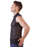 NEK black powernet muscle shirt with zipper