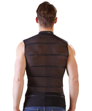 NEK black powernet muscle shirt with zipper