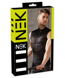 NEK black powernet muscle shirt with zipper