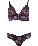 Cottelli Lingerie purple lace lingerie set