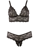 Cottelli Lingerie black lace two-piece lingerie set