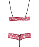 Cottelli Lingerie red lace two-piece lingerie set