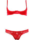 Cottelli Lingerie raudonas nėriniuotų apatinių komplektas