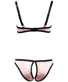 Cottelli Lingerie pink shelf bra with crotchless briefs