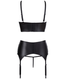 Abierta Fina black matte look suspender set