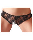 Cottelli Lingerie black lace crotchless panties