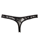 Cottelli Lingerie black lace crotchless thong