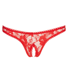 Cottelli Lingerie red lace crotchless thong
