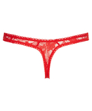 Cottelli Lingerie red lace crotchless thong
