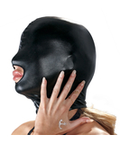 Bad Kitty black open mouth wet look hood mask