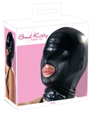 Bad Kitty black open mouth wet look hood mask