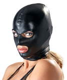 Bad Kitty black open mouth & eyes wet look hood mask