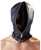 Fetish Collection black double hood mask with zipper