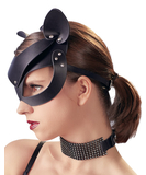 Bad Kitty black faux leather cat mask