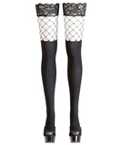 Cottelli Lingerie black hold-up stockings with net