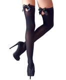 Cottelli Lingerie black hold-up stockings with bows & rhinestones