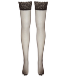 Cottelli Lingerie open toe black hold-up stockings