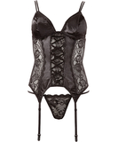 Cottelli Lingerie black lace basque with detachable cups