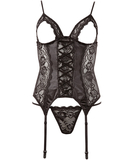 Cottelli Lingerie black lace basque with detachable cups