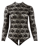 Cottelli Lingerie black lace crotchless bodysuit