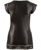 Cottelli Lingerie черное глянцевое платье мини с кружевом