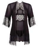 Cottelli Lingerie black peignoir & chemise set
