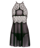 Cottelli Lingerie black peignoir & chemise set