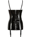 Black Level black vinyl basque with zipper