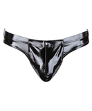 Black Level black vinyl briefs with press studs