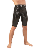 Late X meeste mustad lateksist jalgrattaspordi lühikesed püksid koos peenise varrukaga