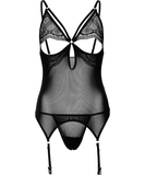 Daring Intimates black sheer mesh basque with string