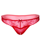 Daring Intimates red lace & mesh crotchless string
