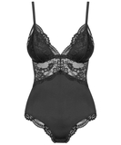 Obsessive black bodysuit with lace inserts