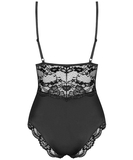 Obsessive black bodysuit with lace inserts