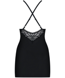 Obsessive black chemise with straps and lace