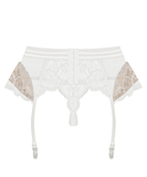 Obsessive white lace garter belt and string
