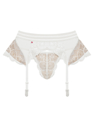 Obsessive white lace garter belt and string
