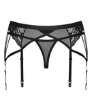 Obsessive black garter belt with string